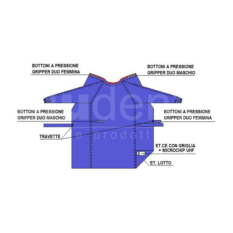 Abito chirurgico di rinforzo sterile chirurgico eliminabile ISO13485 unisex