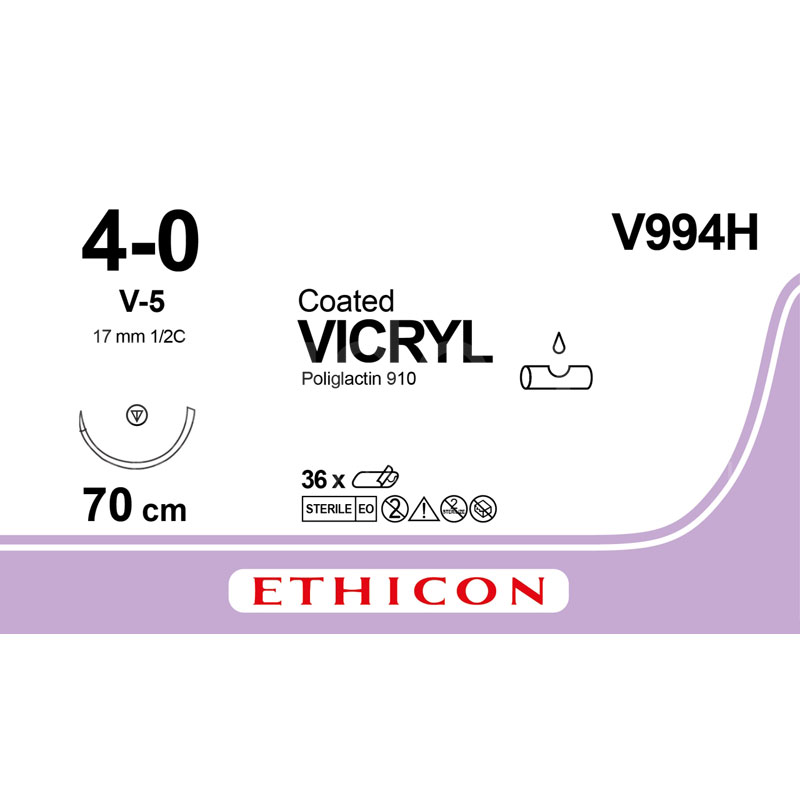 Suture_Vicryl_Ethicon_V994H Suture in PGA Vicryl 4-0 V-5 Ethicon V994H pz.36 - immagine 1